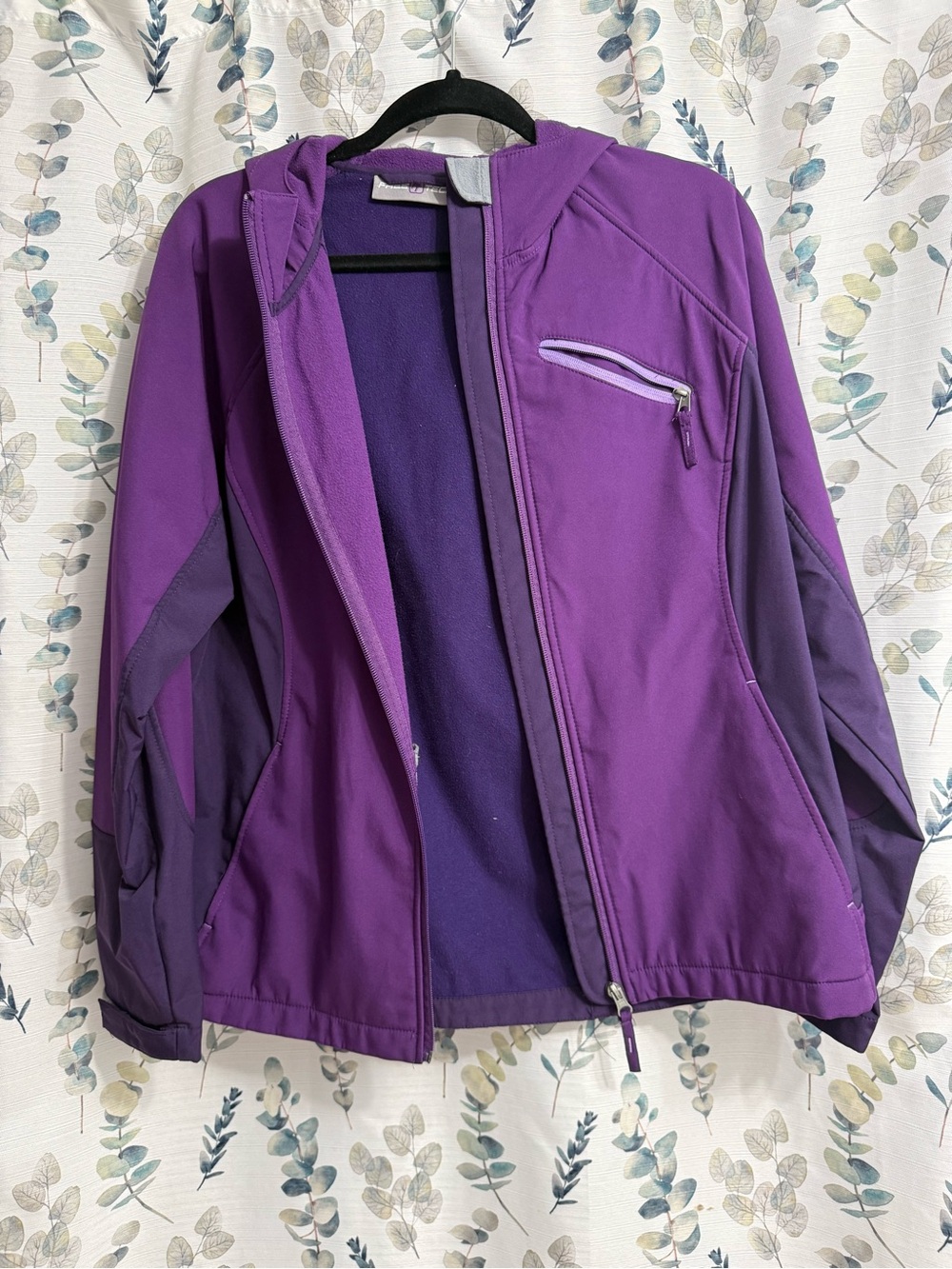 Women’s Purple Softshell Hooded Utility Jacket